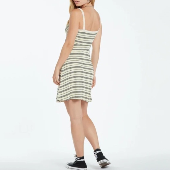 NWT Volcom Popztone Ribbed Striped Sleeveless Mini Dress - Picture 4 of 9